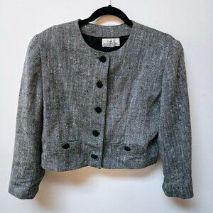 3 For 55 🫶👍 VINTAGE 1980s Petite Illustrations Tweed Cropped Blazer